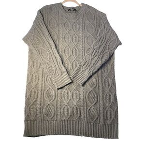 🛍️ 2/$25 NWT XL CAARA Chunky Cable knit Sweater Dress Gray Women’s